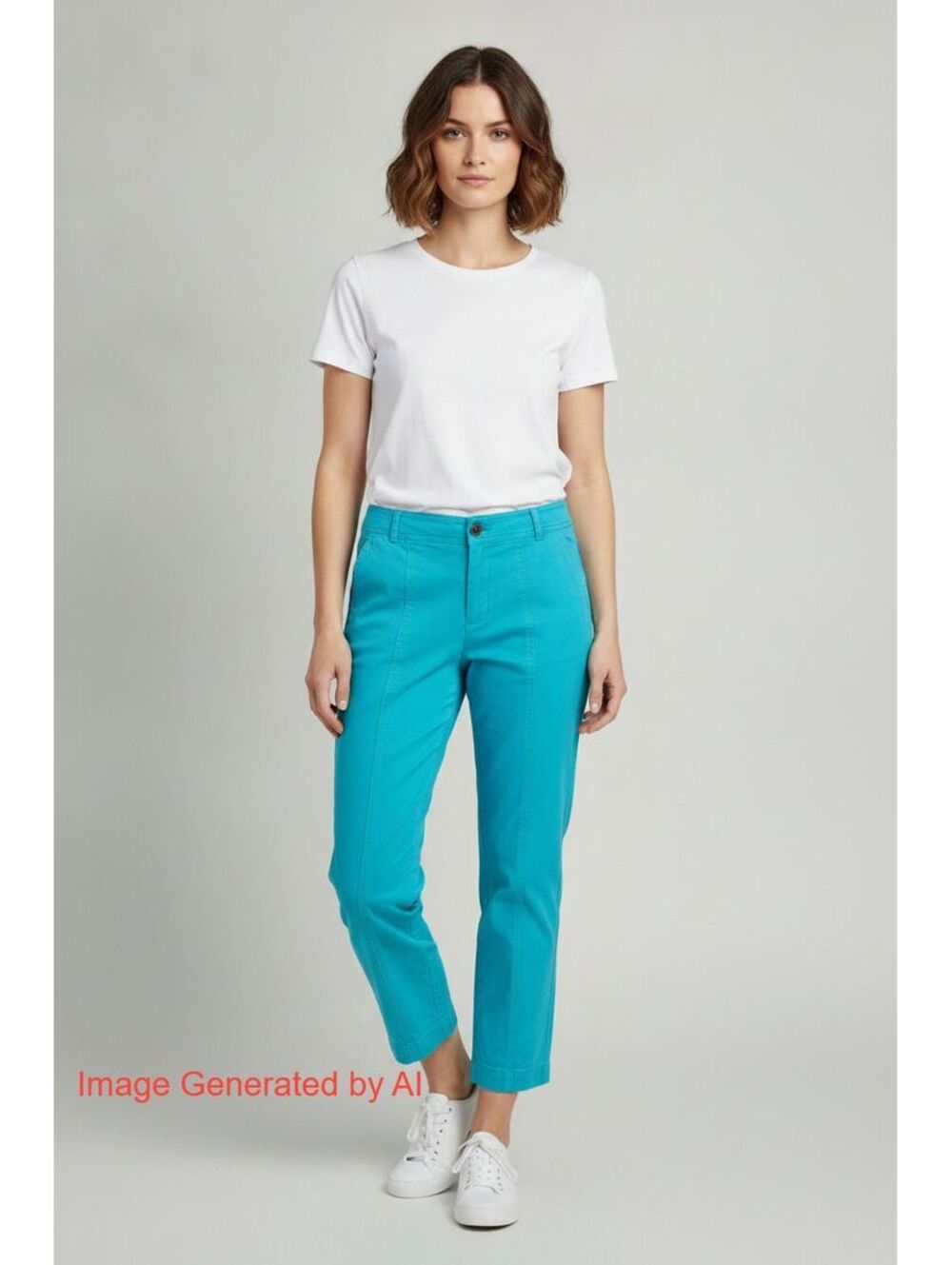 Julio Women's Cotton Turquoise Cropped Pants Size 8